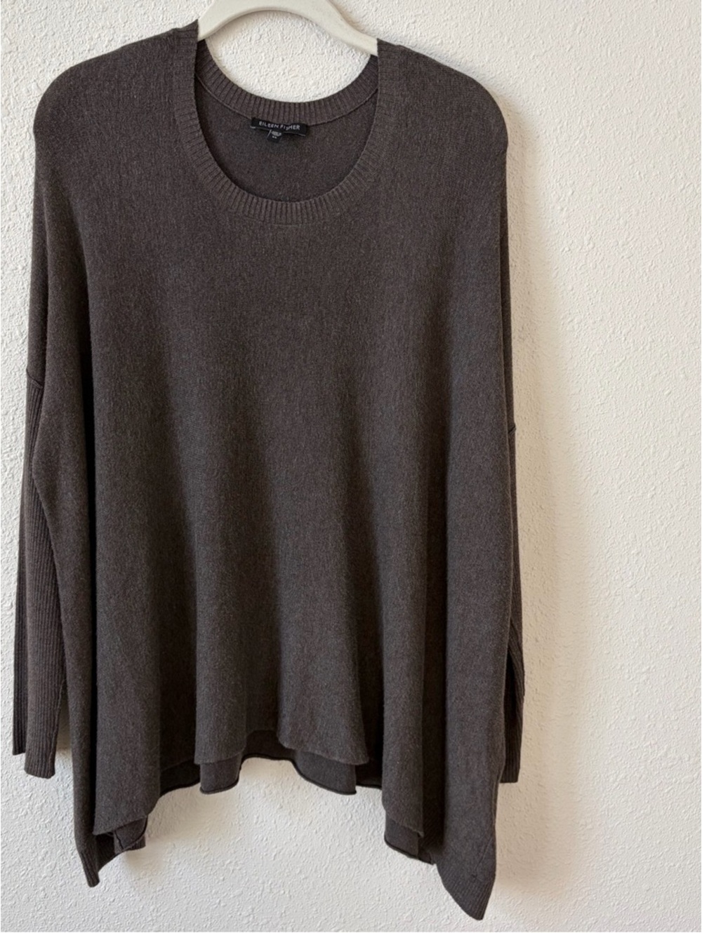 Eileen Fisher Viscose Blend Sweater Brown Size XS Oversized Neutral Bohemian